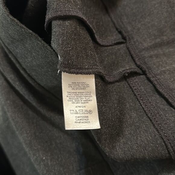 LOFT XL Charcoal Gray Ponte Knit Tuxedo Stripe Pull-On High Waist Pants - Picture 10 of 13